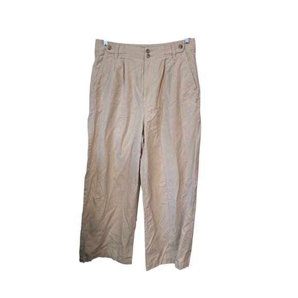 MADEWELL The Harlow Wide-Leg Pant Size 8 EUC $118 MSRP Linen Blend Harvest Moon - Picture 2 of 9